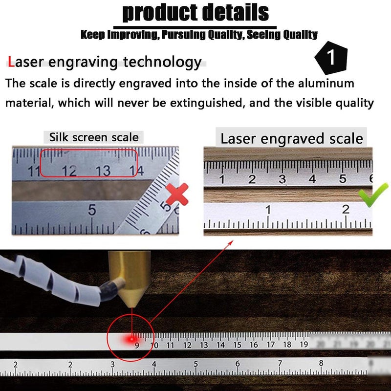 VINGAA Multi Angle Measuring Ruler,12-Sided Angle Measurement,Tile Holes Measure Ruler with 3-Holes Positioning Apertures,Upgrade Multi Angle Ruler/Metal/Black - Image 5